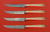 Golden Wheat by Gorham Sterling Silver Steak Knife Set 4pc HHWS Custom 8 1/2"