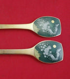 Christmas Theme by Michelsen Sterling Silver Fork and Spoon Set 1983 Vermeil