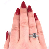 14k White Gold 2.36ct Grey Genuine Natural Spinel and Diamond Ring (#J5614)