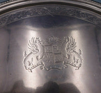 Thomas Richards English Georgian Sterling Silver Salver Tray BC w/Crest (#6812)