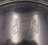 Thomas Richards English Georgian Sterling Silver Salver Tray BC w/Crest (#6812)