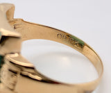 10k Yellow Gold 4.67ct Genuine Natural Turquoise Men's Ring Size 11.25 (#J6137)