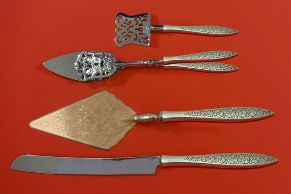 Spanish Lace by Wallace Sterling Silver Dessert Serving Set 4pc Custom Made