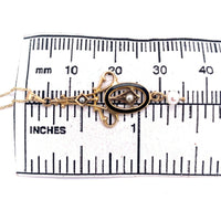 10k Yellow Gold Seed Pearls and Black Enamel Lavaliere Pendant (#J4956)