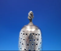 English Georgian Sterling Silver Pepper Shaker Hand Engraved w/Flowers (#6819-2)