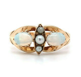 10k Yellow Gold Victorian Opal and Seed Pearl Ring (#J5517)