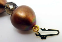 14K Gold Chocolate Pearl & Smoky Quartz Bracelet (#J3119)
