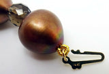 14K Gold Chocolate Pearl & Smoky Quartz Bracelet (#J3119)
