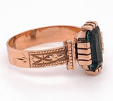 Victorian 10k Rose Gold Ring 1.56ct Genuine Natural Tourmaline Jewelry (#4834)