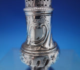 English Georgian Sterling Silver Pepper Shaker Hand Engraved w/Flowers (#6819-2)
