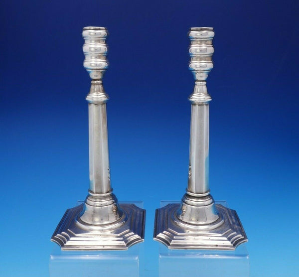 Redlich and Co Sterling Silver Candlestick Pair Retailed Cartier #2144 (#3751)