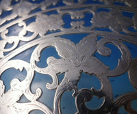 Glass Trivet Plate with Sterling Silver Overlay 10" (#5496)