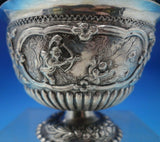 German Sterling Silver Bowl Covered w/ Repousse Scenes Hunting Planting (#6453)