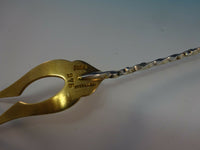 Gorham Aesthetic Sterling Silver applied 3-D Shell Pickle Fork 2-tine GW