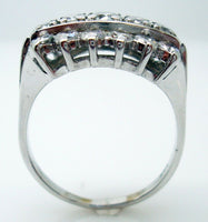 14k White Gold Wide Genuine Natural Diamond Band Ring 1.66 Carats (#J806)