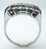 14k White Gold Wide Genuine Natural Diamond Band Ring 1.66 Carats (#J806)