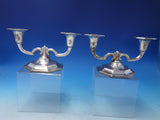 Norwegian .830 Silver Candelabra Pair 2-Light 4 5/8" Tall x 9" (#5150)