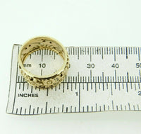 14k Yellow Gold Ring Band with Floral Pierced Design (#J4422)