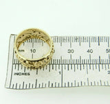 14k Yellow Gold Ring Band with Floral Pierced Design (#J4422)