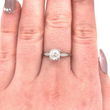 Platinum 1.10 Carat Genuine Natural Diamond Engagement Ring (#J5451)