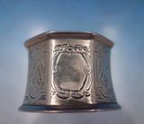 English Victorian Sterling Silver Napkin Ring Eight Sided Engraved c1859 (#6865)