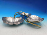 Lodhi Garden by Michael Aram  Stainless Steel & Brass Lily Pad Triple Dish - New