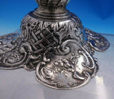 Dutch .800 Silver Candlestick Pair Repoussed Cherubs and Flowers 7 1/4" (#4071)