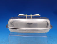 Modernic by Towle Sterling Silver Butter Dish w/Glass Liner Green Enamel (#7404)