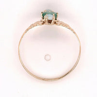 10k Yellow Gold Victorian Genuine Natural Emerald and Opal Ring (#J4823)