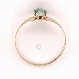 10k Yellow Gold Victorian Genuine Natural Emerald and Opal Ring (#J4823)