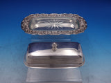 Repousse by Kirk Sterling Silver Covered Butter Dish w/ glass liner (#7316)