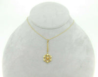 14k Gold Victorian Lavaliere Pendant with Genuine Natural Diamond (#J1916)