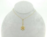 14k Gold Victorian Lavaliere Pendant with Genuine Natural Diamond (#J1916)