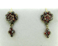 Genuine Natural Bohemian Garnet Drop Earrings w/14k Gold Wire Hooks (#J4509)