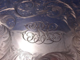 Repousse by Kirk Sterling Silver Tea Tray Hand Engraved Leaves Rolled Edge #7181