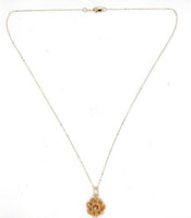 14k Yellow Gold Victorian Genuine Natural Diamond Lavaliere Pendant (#J5544)