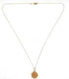 14k Yellow Gold Victorian Genuine Natural Diamond Lavaliere Pendant (#J5544)