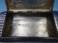 JR John Reily English Sterling Silver Box Hinged Lid GW Parallel Lines (#6608)