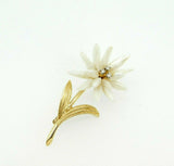 14k Yellow Gold Freshwater River Pearl Flower Brooch Pin (#J4358)