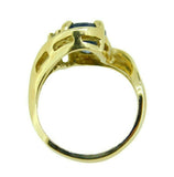 14k Yellow Gold 1.92ct Genuine Natural Sapphire and Diamond Ring (#J547)