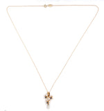 14k Yellow Gold Freshwater River Pearl and Sapphire Lavaliere Jewelry (#J5696)