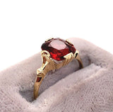 2.11ct Genuine Natural Garnet 10k Yellow Gold Ring Jewelry (#J5777)