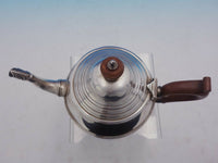 Victorian English Sterling Silver Tea Pot with Wood Handle and Finial (#4138)
