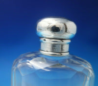 English Estate Sterling Silver and Glass Dresser Jar 4" x 1 3/4" (#6078)