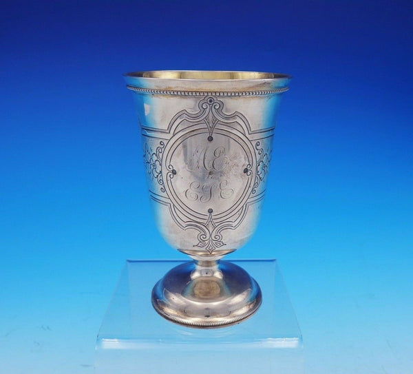 Robert and William Wilson Philadelphia Coin Silver Goblet Hand Engraved GW #3541