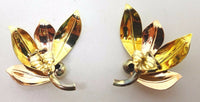 Retro 10k Multi-Gold Leaf Earrings with 14k Gold Post (#J3751)