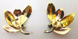 Retro 10k Multi-Gold Leaf Earrings with 14k Gold Post (#J3751)