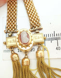 Gold Filled Stone Cameo Necklace (#J2441)