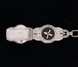 Genuine Natural Black Onyx and Diamond Platinum Pendant Necklace (#J5641)