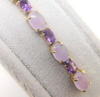 14k Yellow Gold Amethyst and Lavender Jade Bracelet (#J3827)